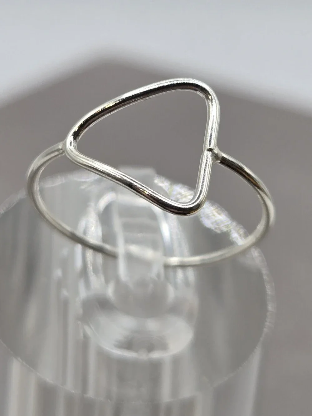 Sterling Silver Ring Wire Triangle Outline Size 6 Fairy Boho Dainty Delicate 925